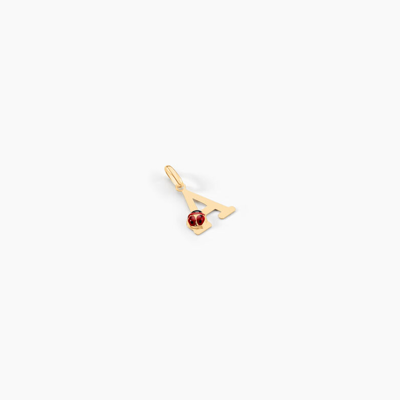 Pendentif Or Jaune Coccinelle Lettre A - Spannringe Kinder | OROVIVO