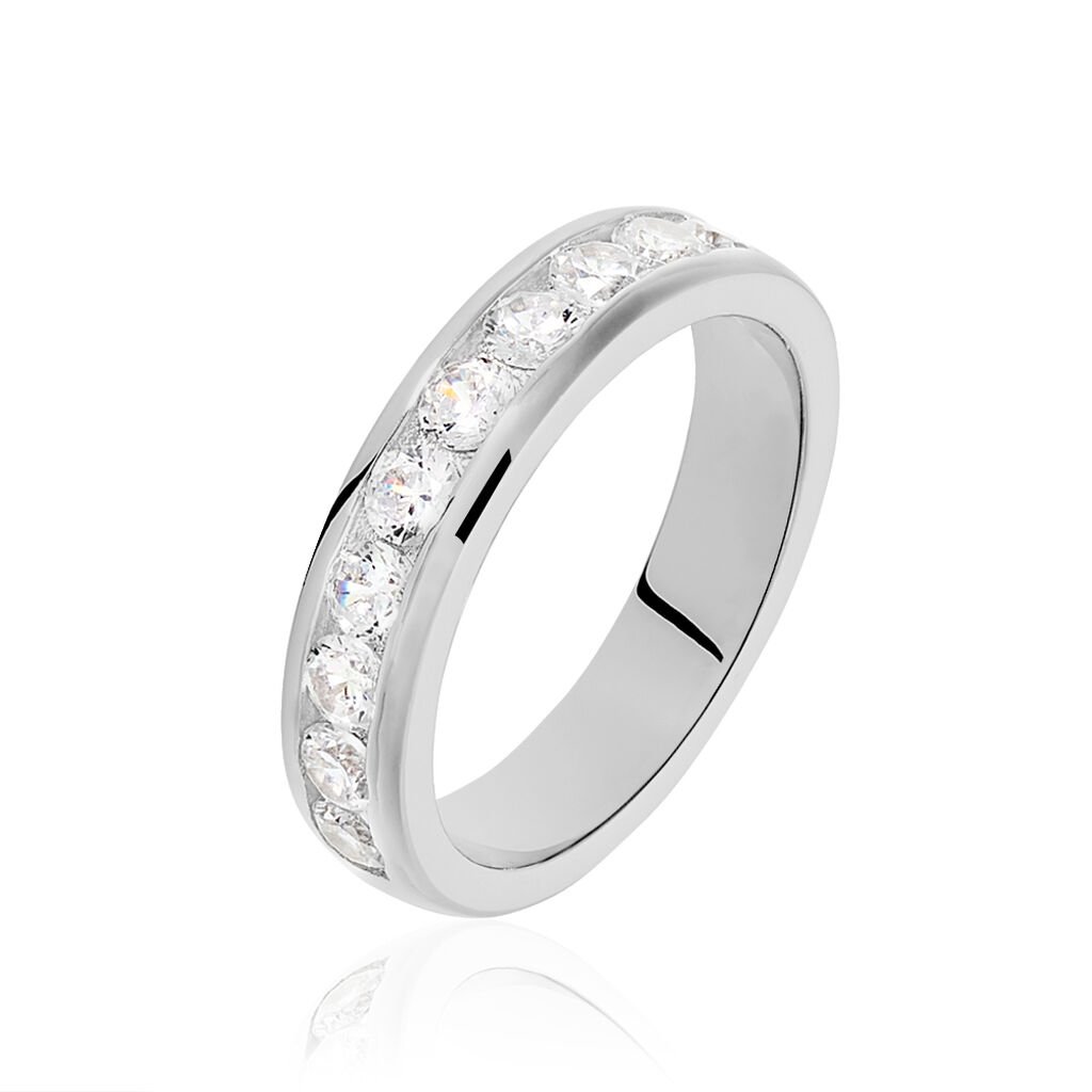Damen Ring Silber 925 Zirkonia Wei&szlig; 0,1 ct