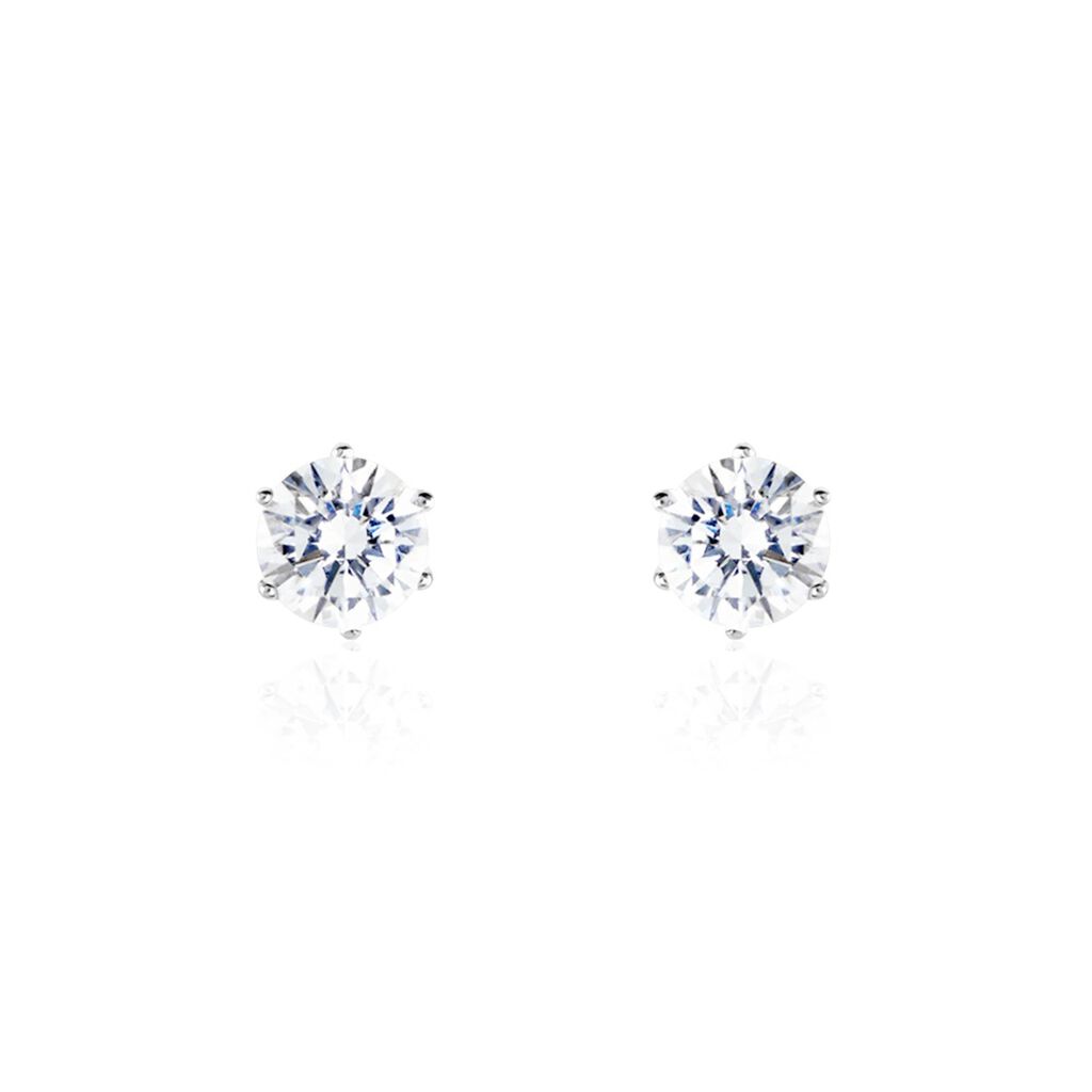 KRAPPE 6 Damen Ohrstecker Weißgold 375 (9 Karat) Zirkonia Weiß 2,95 ct - Ohrstecker Damen | OROVIVO