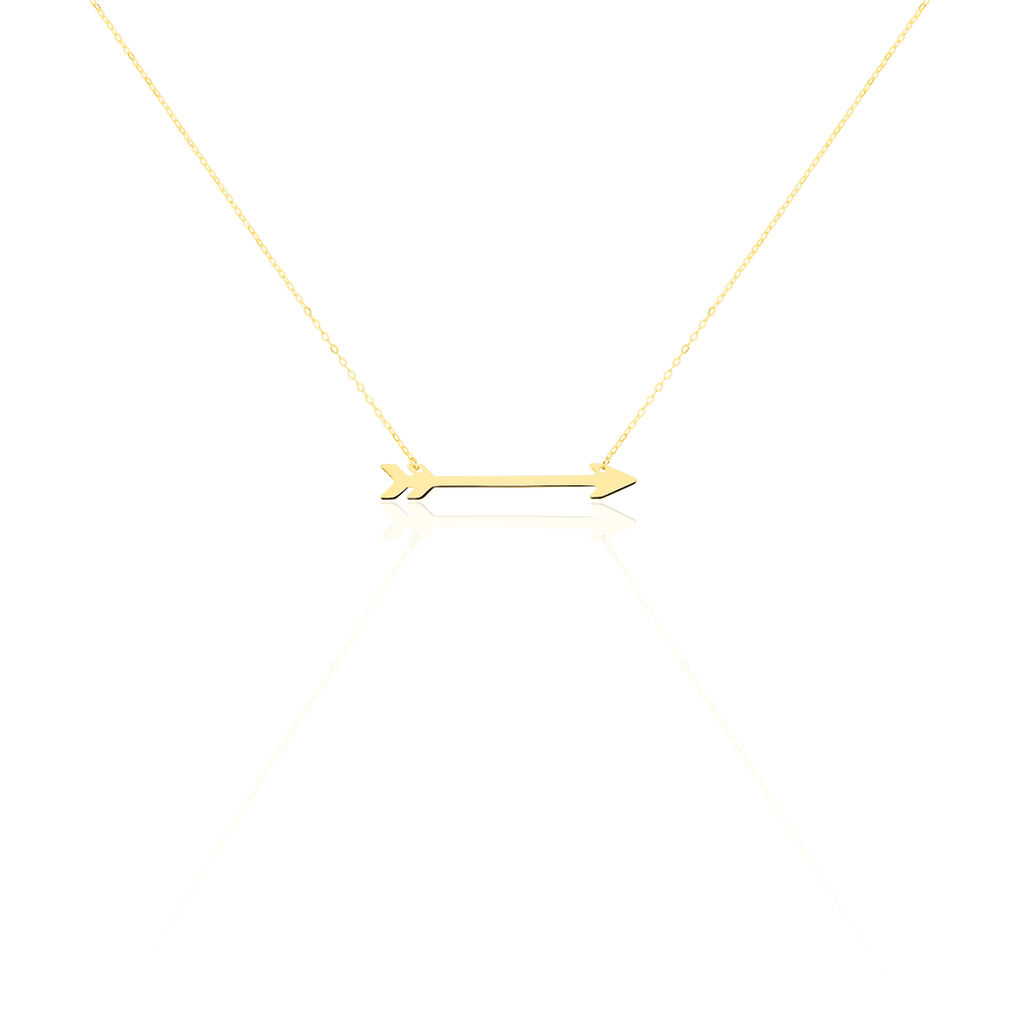 🦚 Damen Halskette Gold 375 Pfeil, Collier ohne Stein