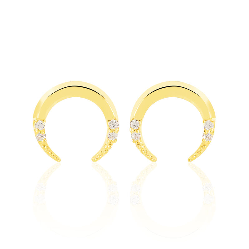 Damen Ohrstecker Gold 375 Zirkonia Mond - Ohrstecker Damen | OROVIVO
