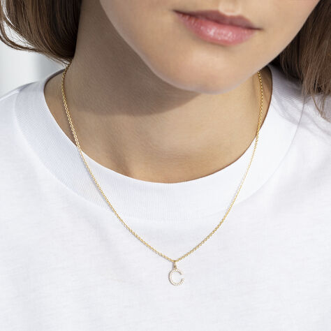 Anhänger Gold 375 Zirkonia Buchstabe C - Schmuckanhänger Familie | OROVIVO