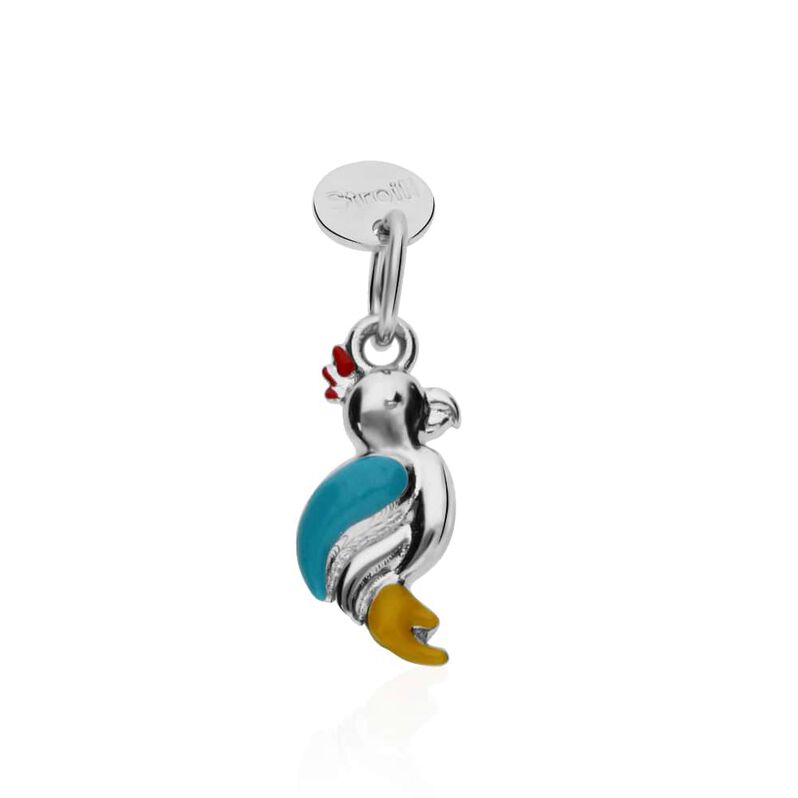 Charm pellicano in argento rodiato e smalto - Spannringe Damen | OROVIVO