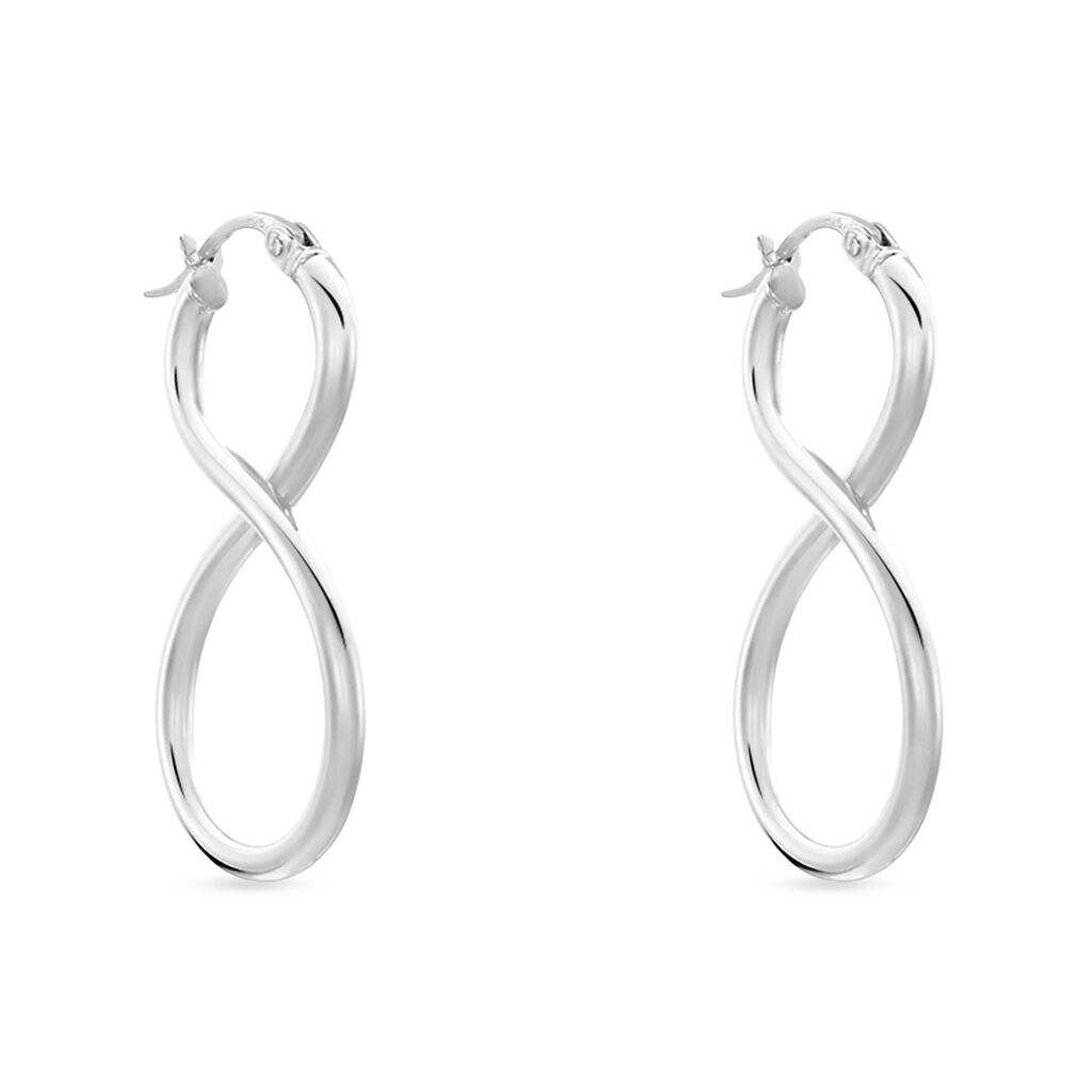 MARIELLA 1 Damen Creolen Silber 925 Unendlichkeit B 0,75 mm