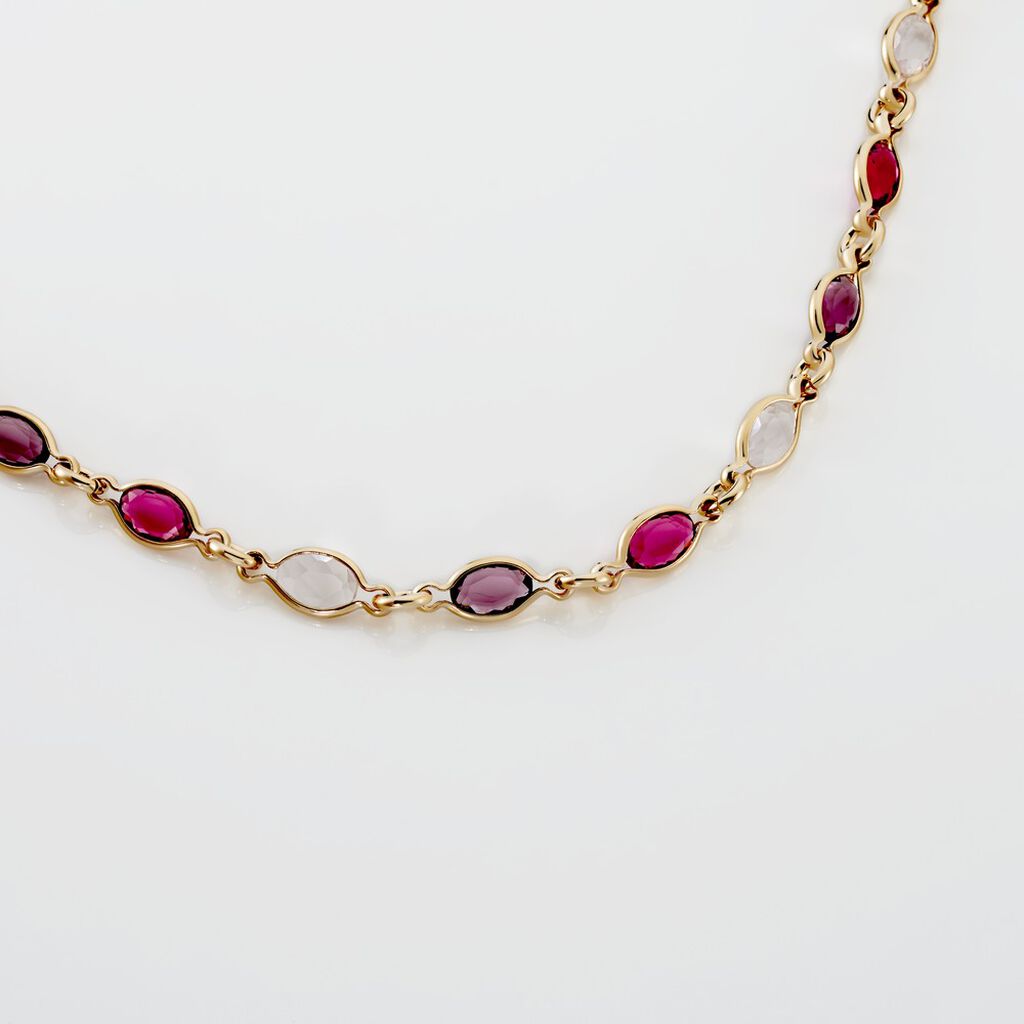 ILVAAE 2 Damen Armband Vergoldet 750 Kristall Ros&eacute;