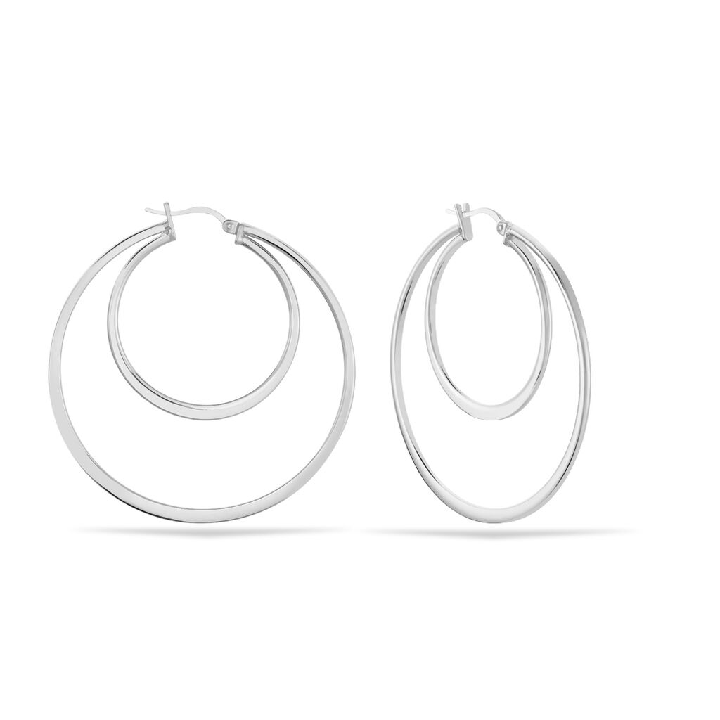 ZAGORA Damen Creolen Edelstahl Doppelkreis B 1,9 mm