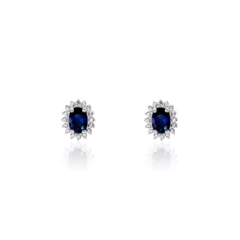 SINYA Damen Ohrstecker Silber Silber 925 Glas Blau 2,6 ct - Ohrstecker Damen | OROVIVO