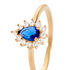 GENEVIEVE Damen Ring Vergoldet Zirkonia Blau Tropfen
