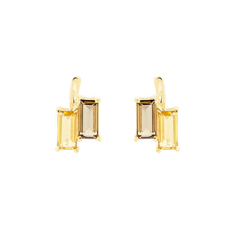 Damen Ohrstecker Silber 925 Vergoldet Citrin Quarz - Ohrstecker Damen | OROVIVO