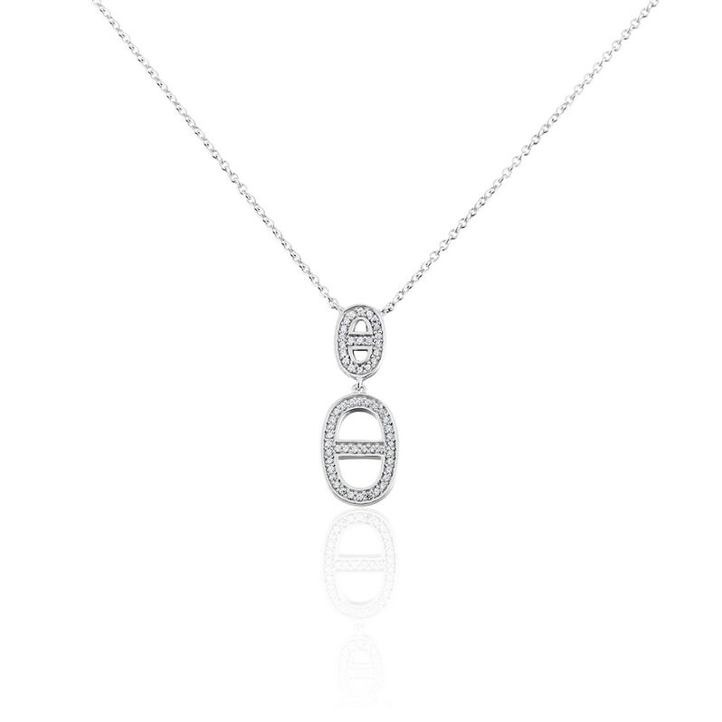 Collier Argent Weiss Caprina Oxydes De Zirconium - Spannringe Damen | OROVIVO