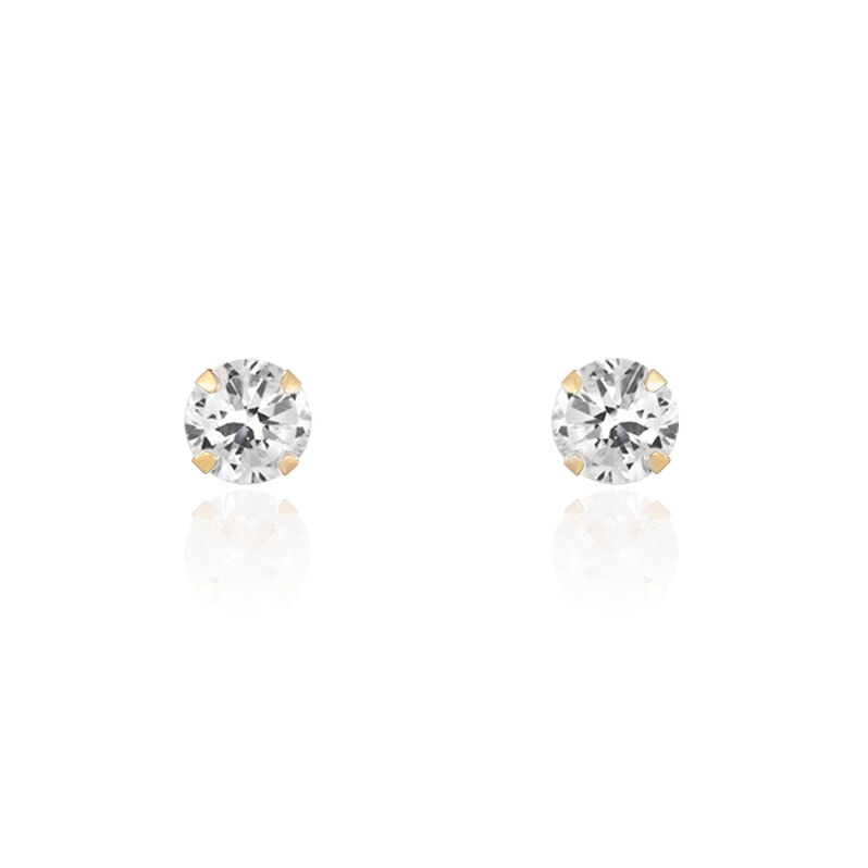 Boucles D'oreilles Puces Eddie Or Jaune Oxyde De Zirconium - Spannringe Damen | OROVIVO