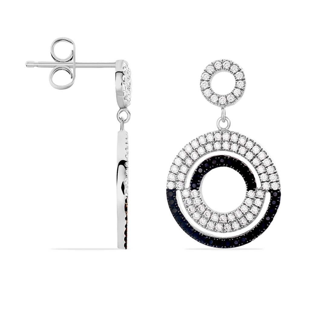 Damen Ohrstecker Lang Silber 925 Zirkonia Kreis - Ohrringe mit Stein Damen | OROVIVO