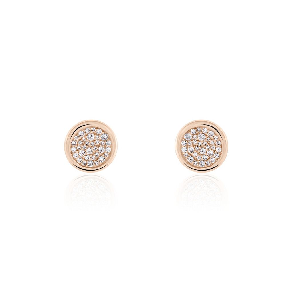 Damen Ohrstecker Silber rosevergoldet 925 Zirkonia Vanilla 2  - Ohrstecker Damen | OROVIVO