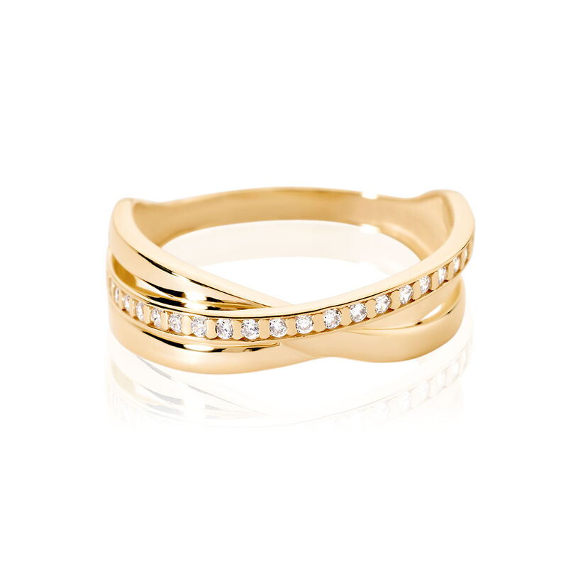 CHRISTY Damen Ring Gold 375 (9 Karat) Zirkonia Wei&szlig; 0,05 ct - Ringe mit Stein Damen | OROVIVO