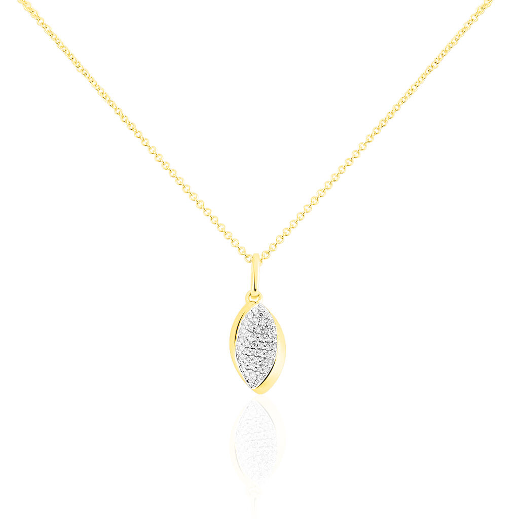 Damen Collier Gold 375 Diamant 0,1ct Mandel Neolle - Halsketten Damen | OROVIVO