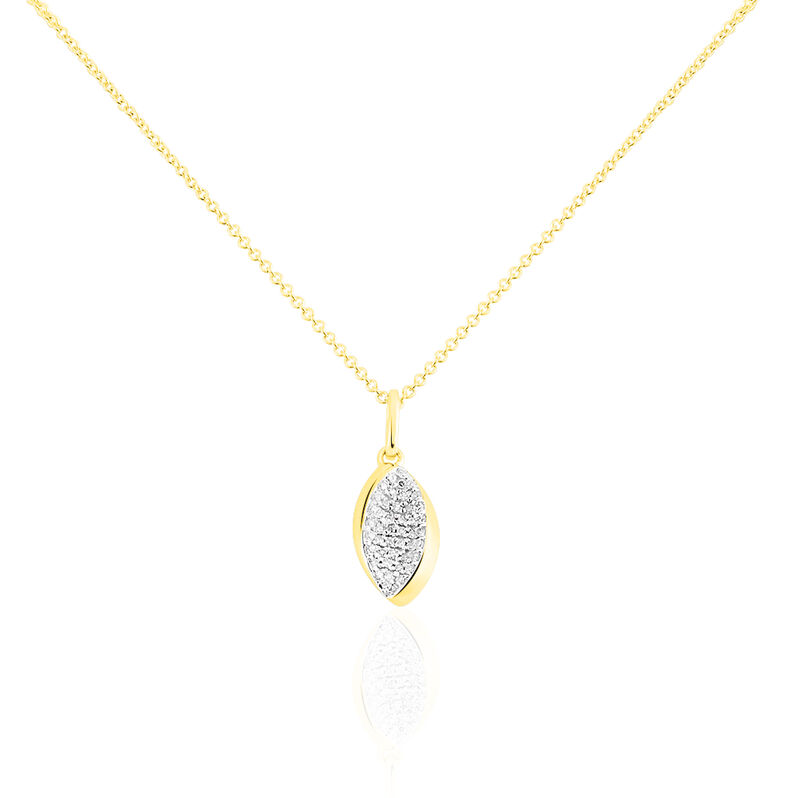 Damen Collier Gold 375 Diamant 0,1ct Mandel Neolle - Halsketten Damen | OROVIVO