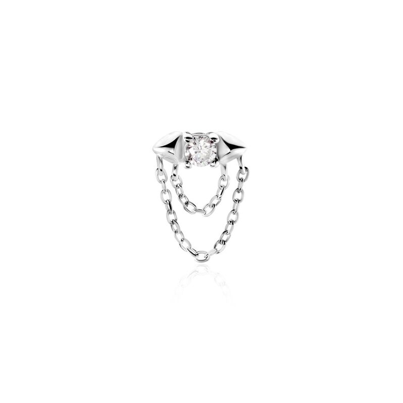 Boucle D'oreille Puce Duane Argent Weiss Oxyde De Zirconium - Spannringe Damen | OROVIVO