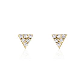 Damen Ohrstecker Gold 375 Zirkonia Dreieck - Ohrstecker Damen | OROVIVO