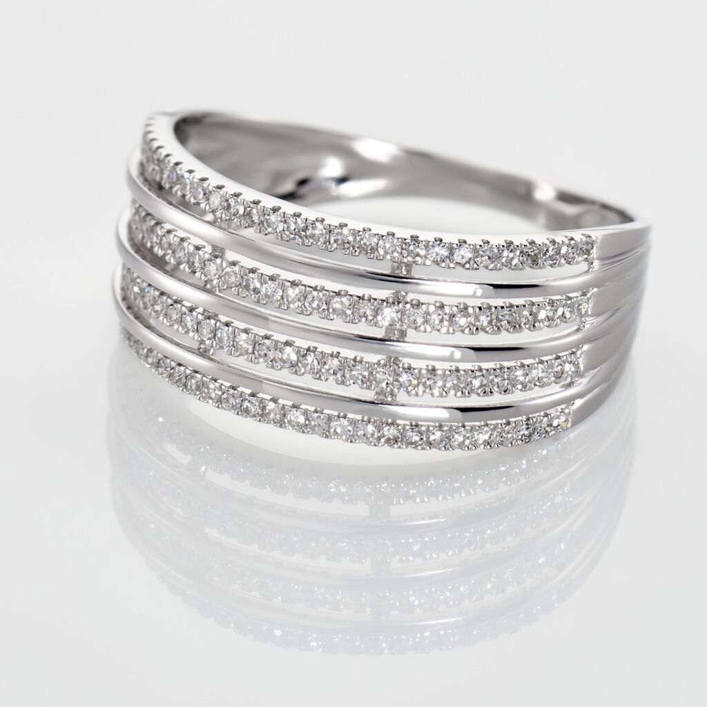 RAYANNA Damen Ring Wei&szlig;gold 375 (9 Karat) Diamant Wei&szlig; 0,26 ct