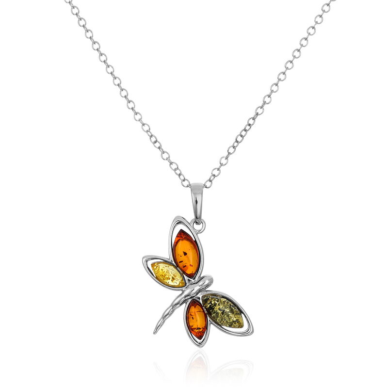Collier Libellule Argent Et Ambre - Spannringe Damen | OROVIVO