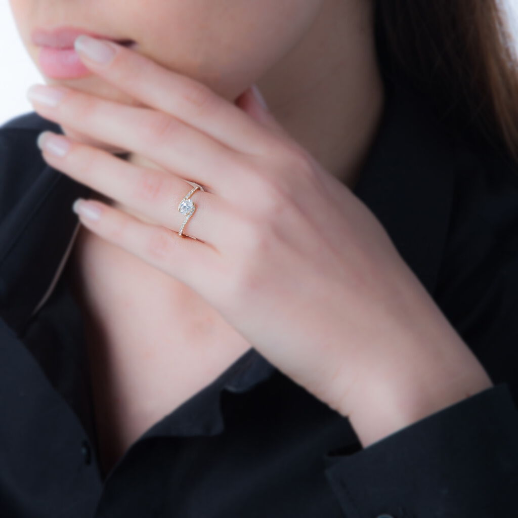 Bague Loriane Or Rose Tourmaline Et Diamant - Spannringe Damen | OROVIVO