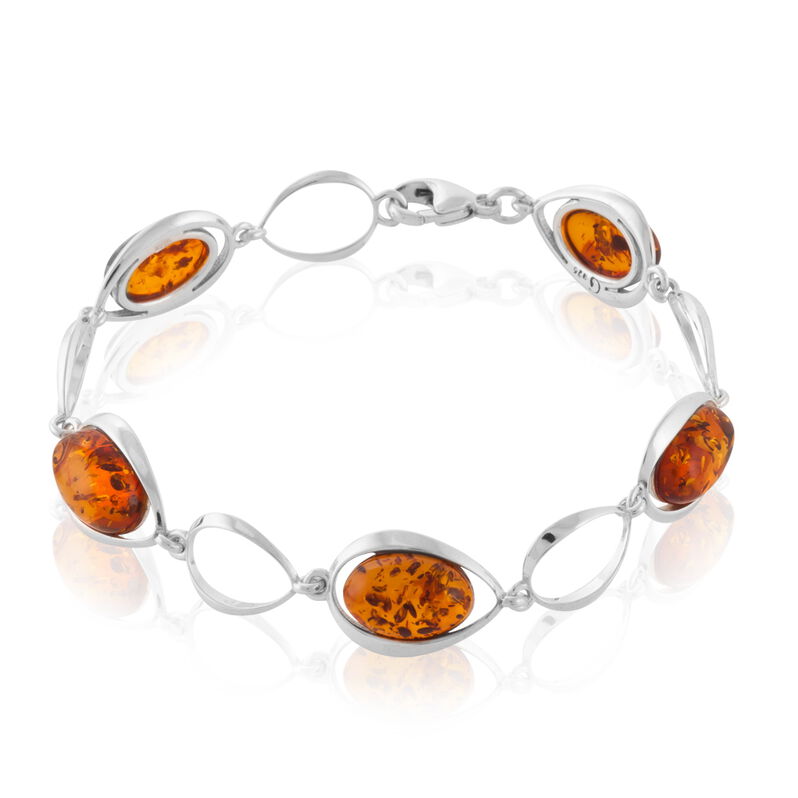 Bracelet Aida Argent Blanc Ambre - Spannringe Damen | OROVIVO