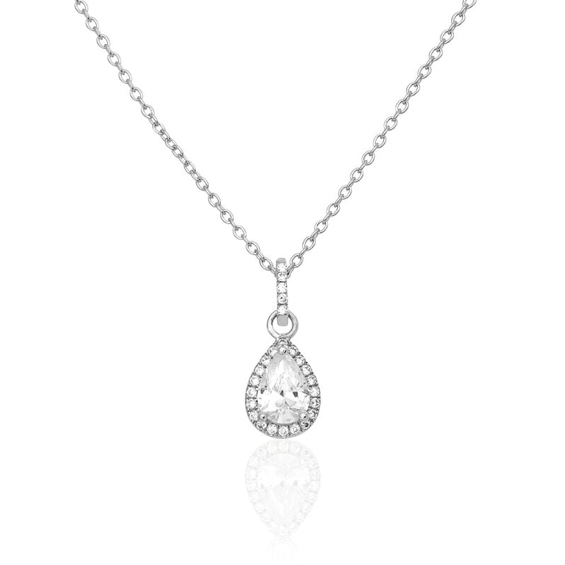MOLANA Damen Collier Silber Silber 925 Zirkonia Wei&szlig; 9,52 ct Tropfen - Halsketten Damen | OROVIVO