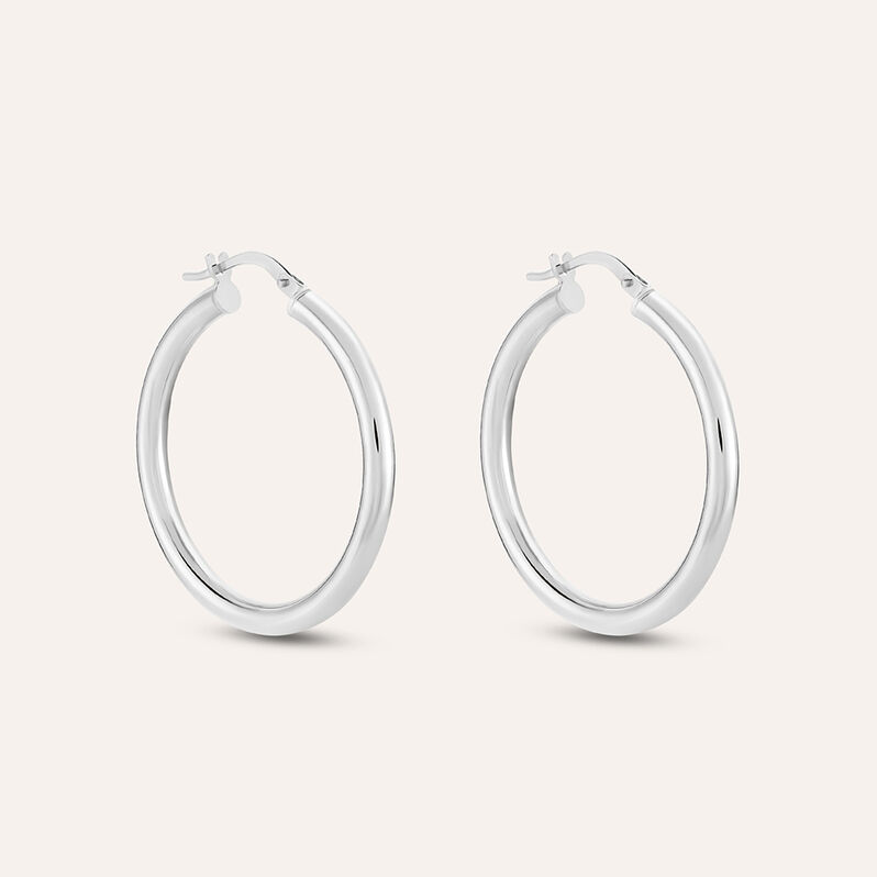 Orecchini A Cerchio Toujours Oro Bianco - Spannringe Damen | OROVIVO
