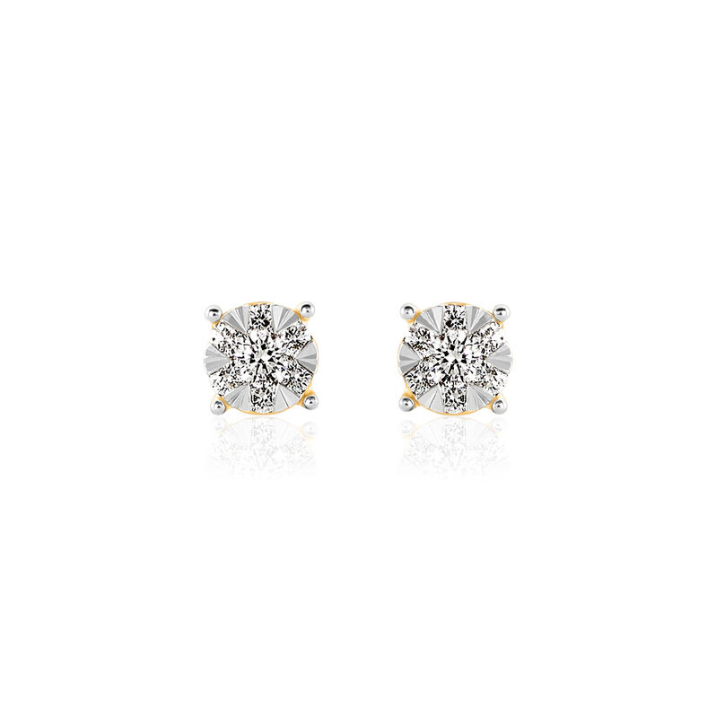 PETALI Damen Ohrstecker Gold 585 (14 Karat) Diamant Weiß 0,1 ct Kreis - Ohrstecker Damen | OROVIVO