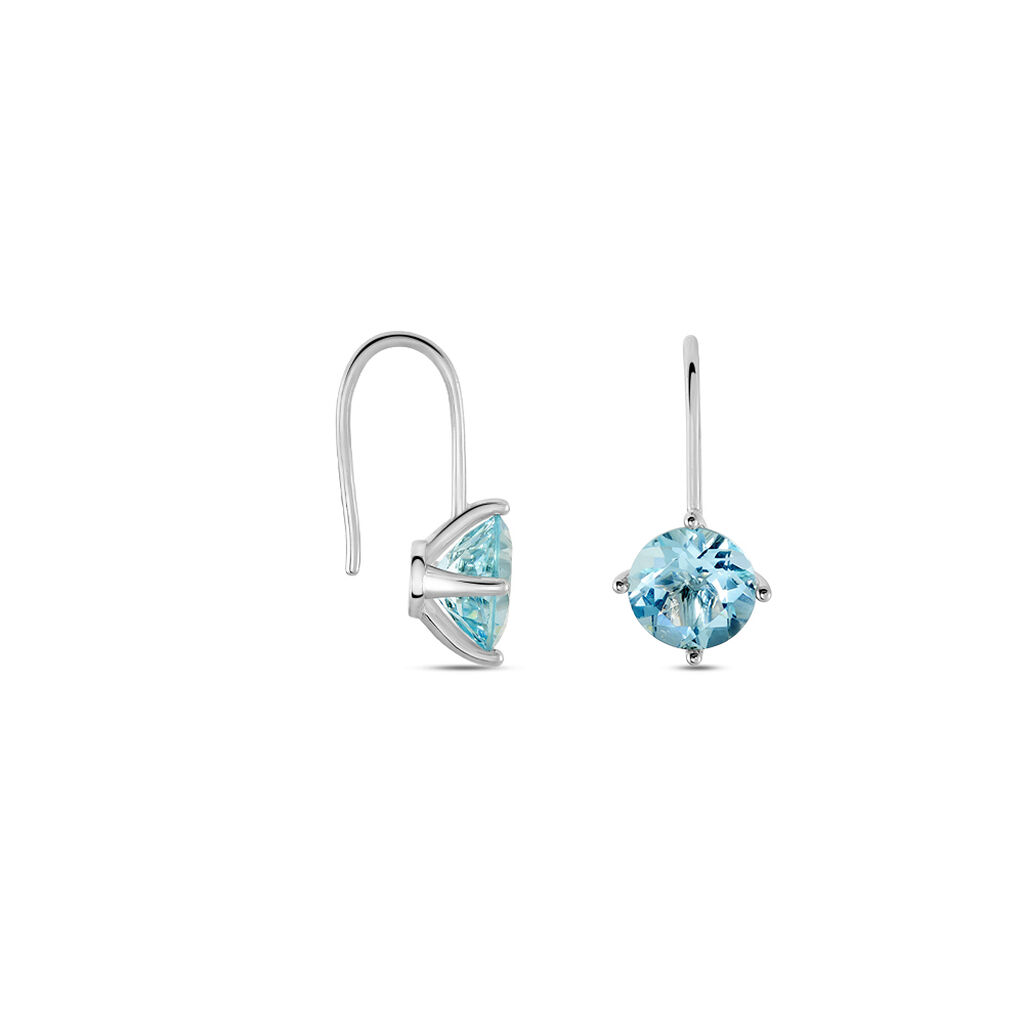 BONI Damen Ohrringe Lang Silber 925 Glas Himmelblau