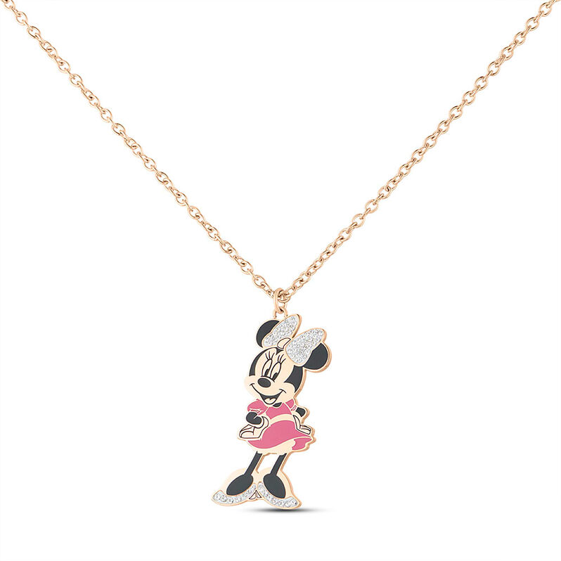 Collana Mickey Mouse & Friends Acciaio Rosa Cristallo - Spannringe Damen | OROVIVO