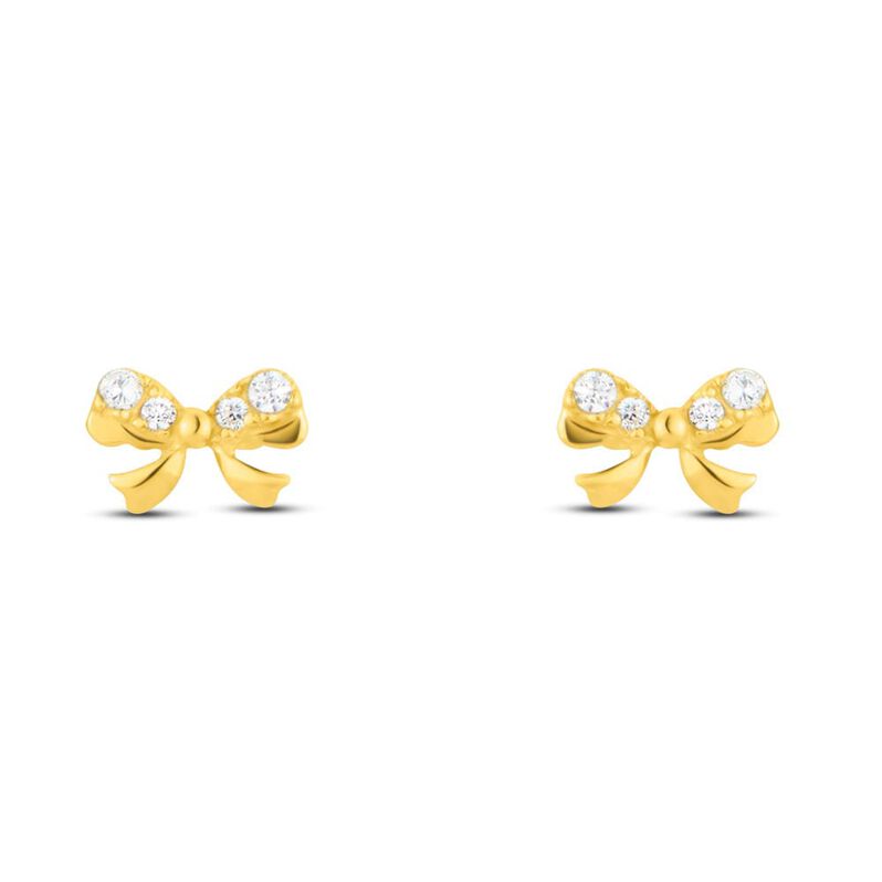 Orecchini Lobo Bon Ton Oro Giallo Cubic Zirconia - Spannringe Damen | OROVIVO
