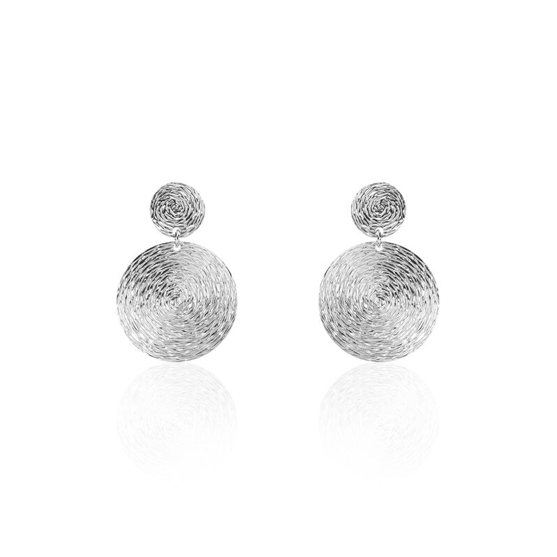 Boucles D'oreilles Argent Rhodie Doga Pendantes Rondes - Spannringe Damen | OROVIVO