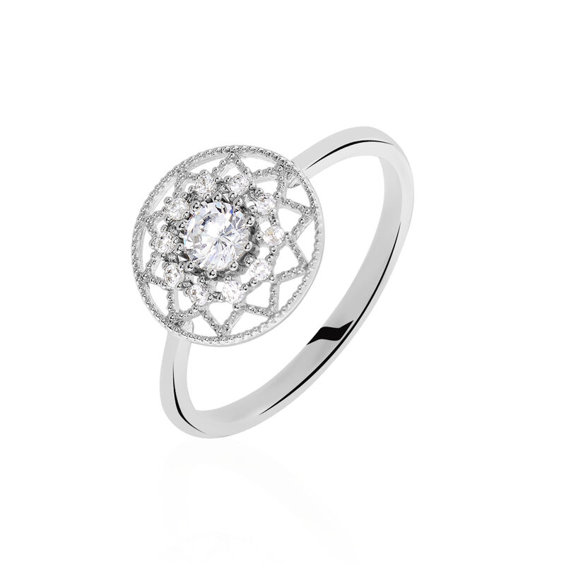 Bague Argent Rhodie Cassandria Forme Flocon - Spannringe Damen | OROVIVO