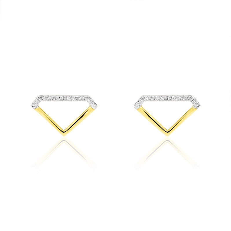Boucles D'oreilles Puces Or Jaune Diamant - Spannringe Damen | OROVIVO