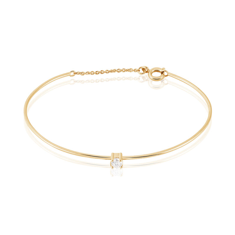 Bangle Golden Dream Placcato Oro Giallo Cubic Zirconia - Spannringe Damen | OROVIVO
