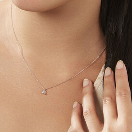 Damen Halskette Weißgold 375 Diamant 0,07ct - Ketten mit Anhänger Damen | OROVIVO