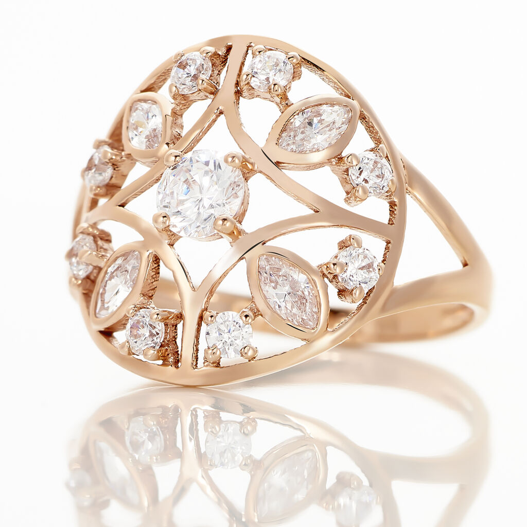 Bague Or Rose Weena Ajouree Oxydes - Spannringe Damen | OROVIVO