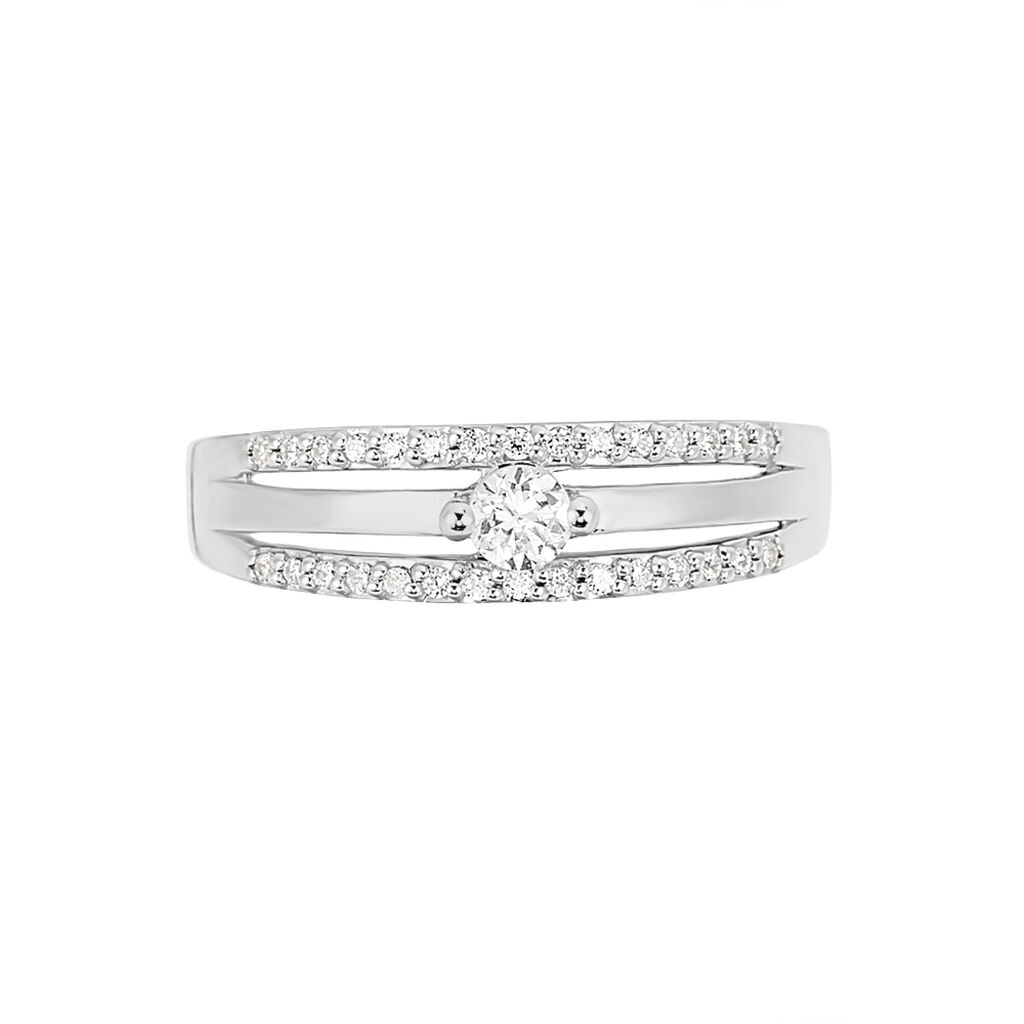 Bague Solitaire Marie-adeline Or Blanc Diamant - Spannringe Damen | OROVIVO