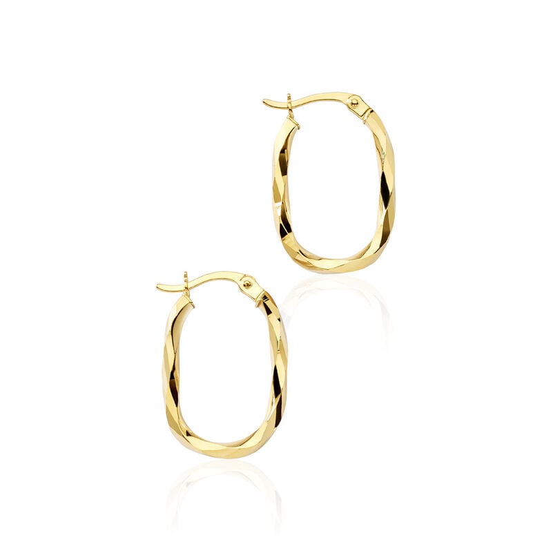 Elise Oval Damen Creolen Gold 375 (9 Karat) - Creolen Damen | OROVIVO