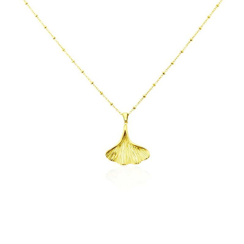 Damen Kette Edelstahl Gold Ginkgo Blatt Salinna - Halsketten Damen | OROVIVO