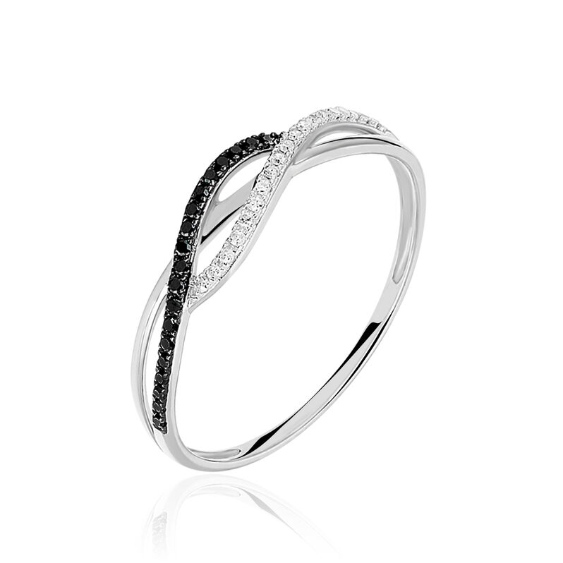 Bague Or Weiss Vagues Et Diamants - Spannringe Damen | OROVIVO