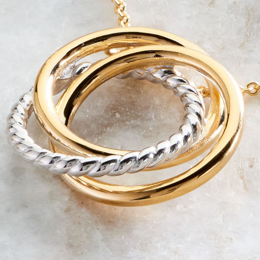 Damen Halskette Messing Gold 750 plattiert Bicolor - Halsketten Damen | OROVIVO