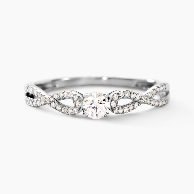 Solitaire Or Weiss Livia Diamant - Spannringe Damen | OROVIVO