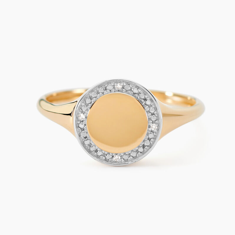 Chevalière Un Message Pour L'eternite Or Jaune Diamant - Spannringe Damen | OROVIVO
