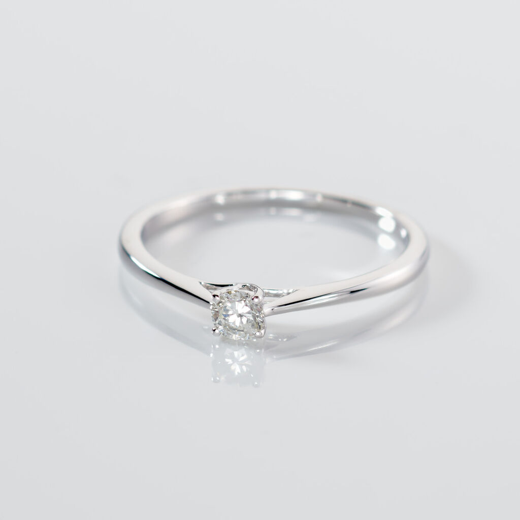 VICTORIA Damen Ring Wei&szlig;gold 585 (14 Karat) Diamant Wei&szlig; 0,16 ct