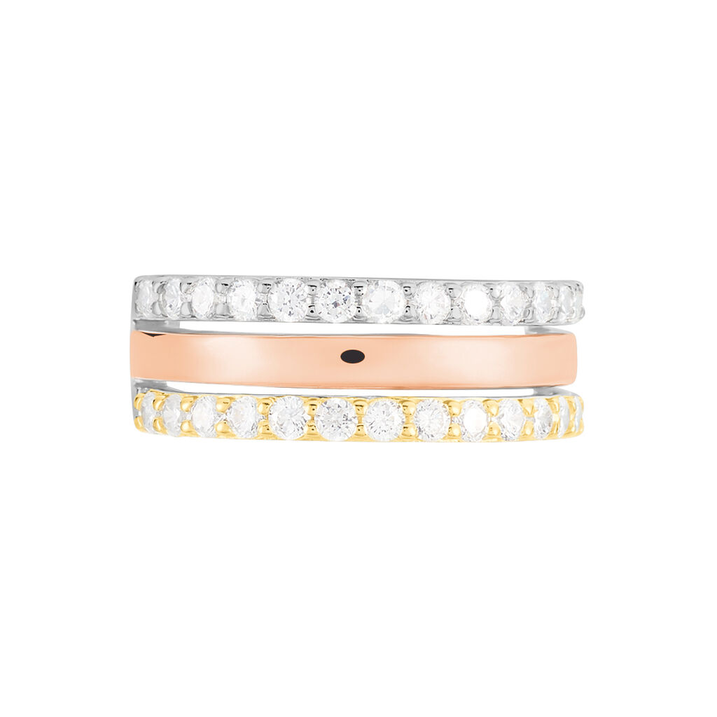 Damen Ring Silber Tricolor 925 Zirkonia  - Ringe mit Stein Damen | OROVIVO