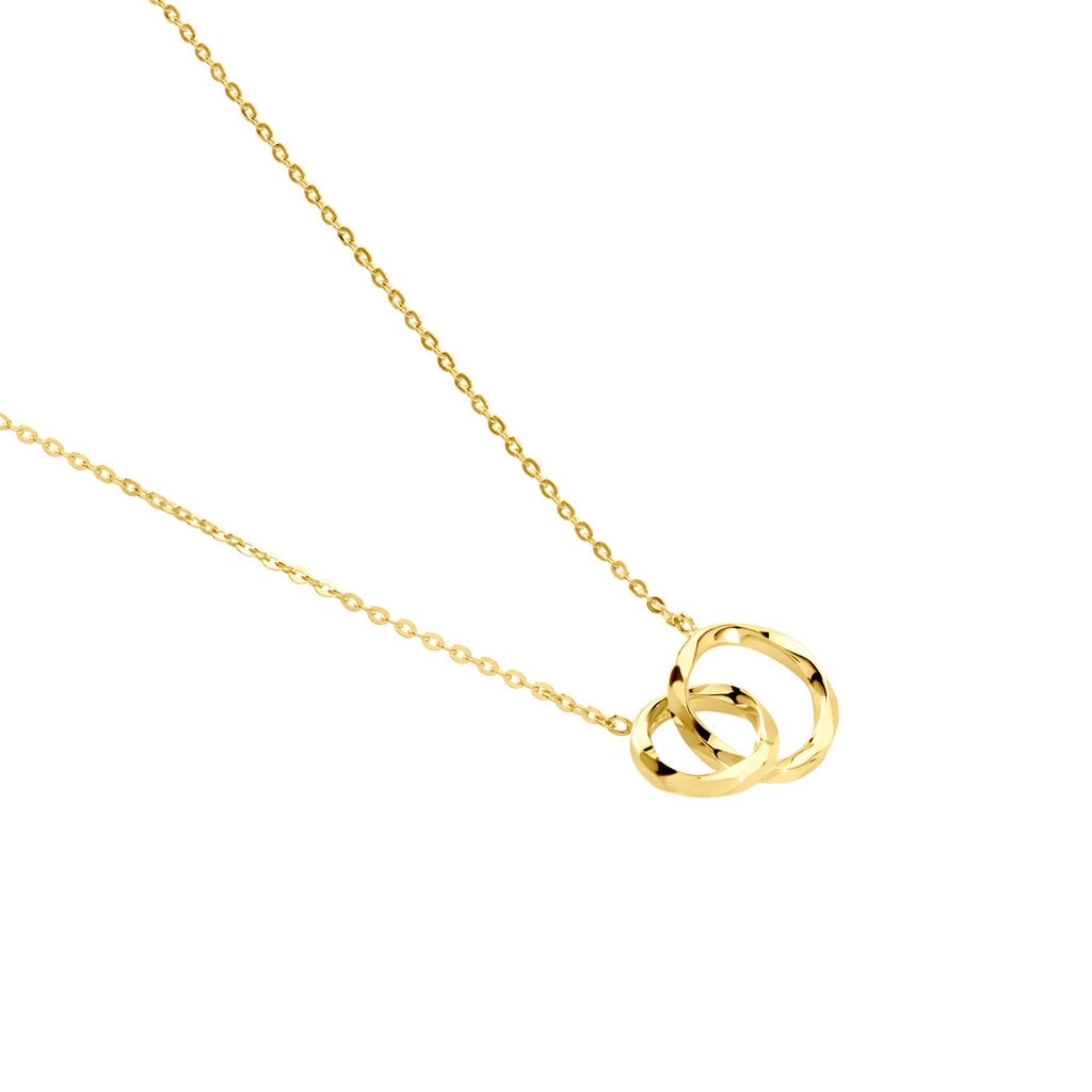 Damen Collier Gold 375 Geometrisch Doblo 4,5cm, Collier ohne Stein