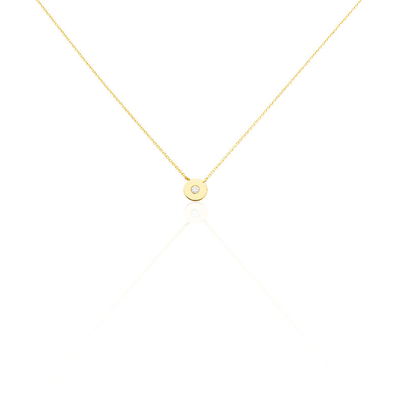 Damen Collier Gold 375 Diamant 0,05ct Kreis Tina - Halsketten Damen | OROVIVO
