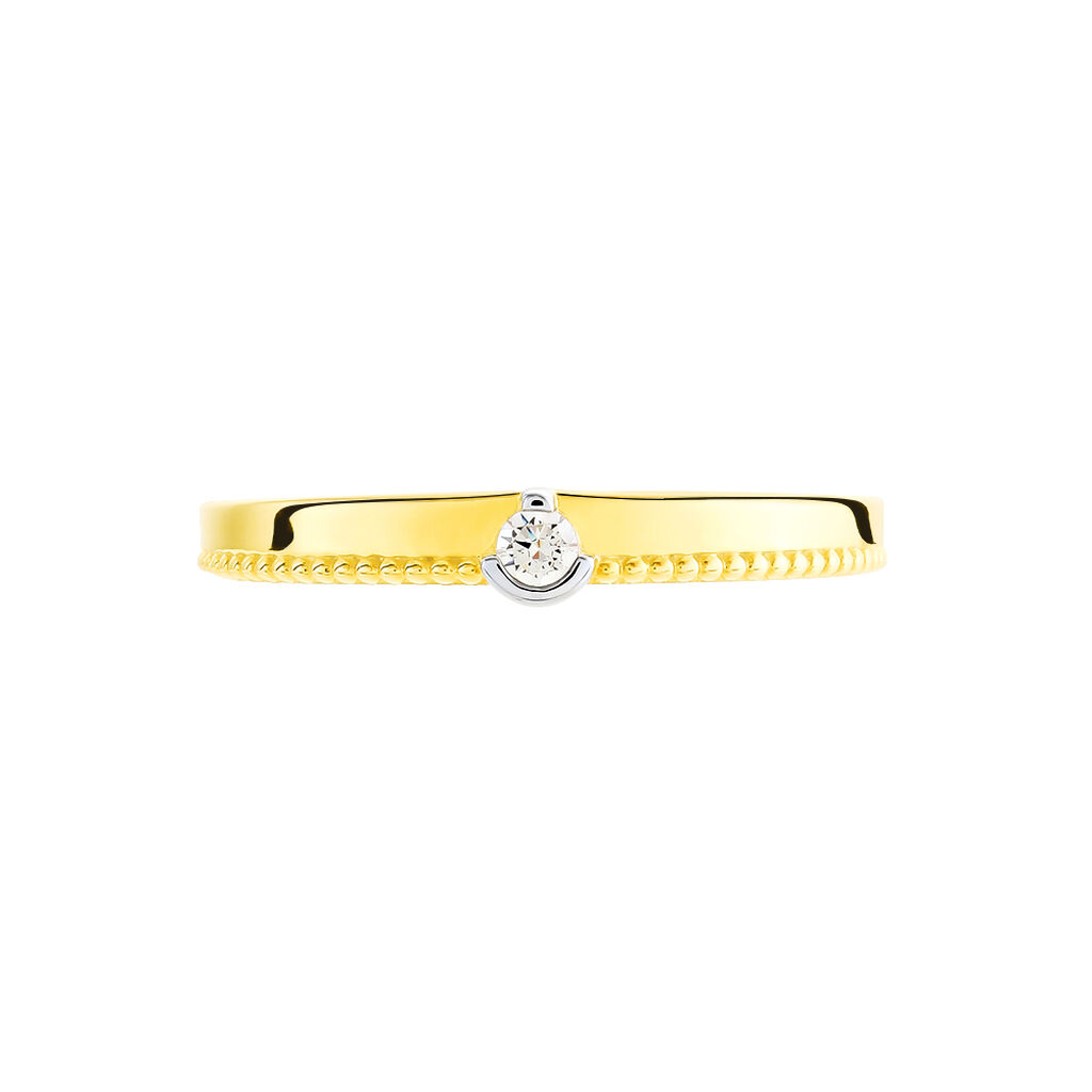 Bague Lou Or Jaune  Et Diamants - Spannringe Damen | OROVIVO